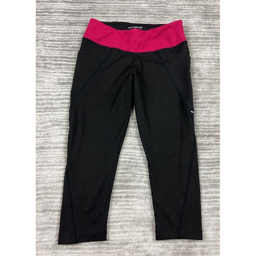 Marika Tek Leggings Womens Small Black Capri Athleisure Gym